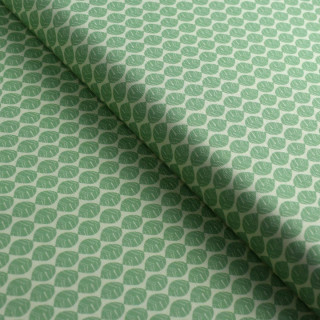 Tissu coton canvas motif feuille "Amour vert" - Vert et écru - Monaluna Autres marques - Tissus et mercerie - 1