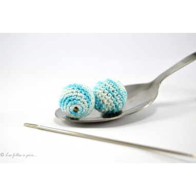 Perle crochetée - Crochetée à la main - Chiné  - 1