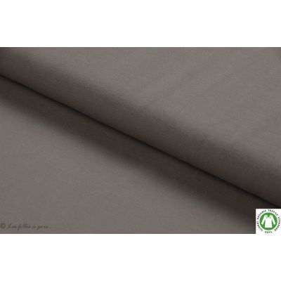 Coupon tissu jersey coton uni marron - Taupe - Bio - Lillestoff ® - 40cm Lillestoff ® - 1
