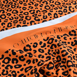 Tissu jersey motif léopard collection "Contrastes" - Orange et noir - Les Filles à Pois Les Filles à Pois - Design ® - Mercerie 