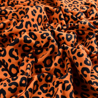 Tissu jersey motif léopard collection "Contrastes" - Orange et noir - Les Filles à Pois Les Filles à Pois - Design ® - Mercerie 
