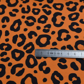 Tissu jersey motif léopard collection "Contrastes" - Orange et noir - Les Filles à Pois Les Filles à Pois - Design ® - Mercerie 