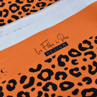 Tissu jersey motif léopard collection "Contrastes" - Orange et noir - Les Filles à Pois Les Filles à Pois - Design ® - Mercerie 