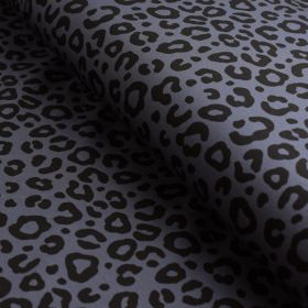 Tissu jersey motif léopard collection "Contrastes" - Gris bleu et noir - Les Filles à Pois Les Filles à Pois - Design ® - Mercer