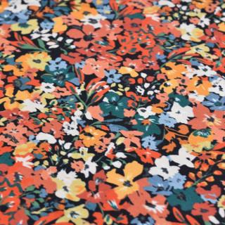 Tissu french terry motif fleur collection "Marissa" - Multicolore - Les Filles à Pois Les Filles à Pois - Design ® - Mercerie et