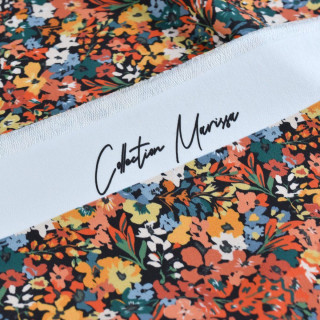 Tissu french terry motif fleur collection "Marissa" - Multicolore - Les Filles à Pois Les Filles à Pois - Design ® - Mercerie et