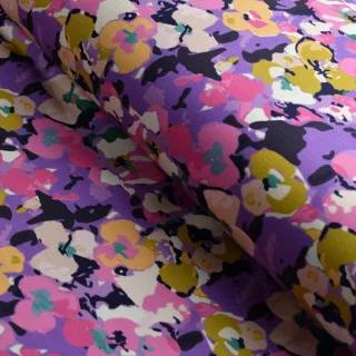 Tissu french terry fleurs "Flor de Vida" tons violets - Collection Frida - Les Filles à Pois Design Les Filles à Pois - Design :