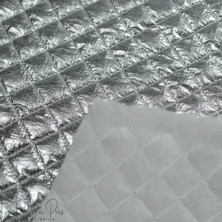 Tissu matelassé argenté – Léger & souple – Parfait pour veste et accessoires Tissus et mercerie créative – Nos sélections sans m