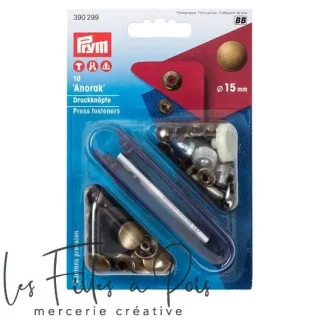 Fecho de pressão anorak com ferramenta - 15mm - Prym (Prym) Prym : mercerie couture et accessoires de qualité - 14