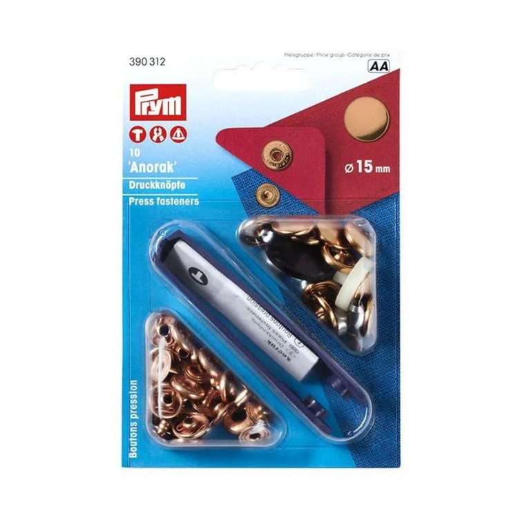 Fecho de pressão anorak com ferramenta - 15mm - Prym ® (Prym®) Prym ® - Mercerie - 5 Fecho de pressão anorak com ferramenta - 15mm - Prym ® (Prym®) Prym ® - Mercerie - 5