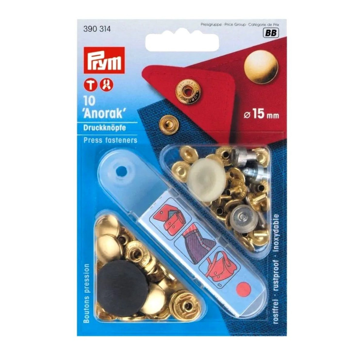 Fecho de pressão anorak com ferramenta - 15mm - Prym ® (Prym®) Prym ® - Mercerie - 9 Fecho de pressão anorak com ferramenta - 15mm - Prym ® (Prym®) Prym ® - Mercerie - 9