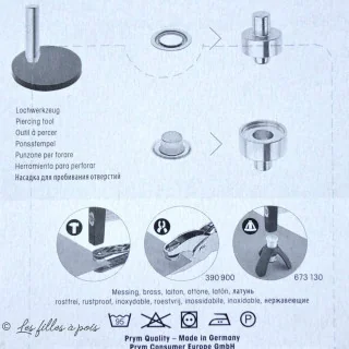 Oeillets ronds Prym à sertir – 14 mm – Avec outil de pose Prym : mercerie couture et accessoires de qualité - 7