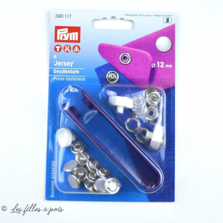Pregador de jersey perolado com ferramenta - 12mm - Prym ® (inglês) Prym ® - Mercerie - 1 Pregador de jersey perolado com ferramenta - 12mm - Prym ® (inglês) Prym ® - Mercerie - 1