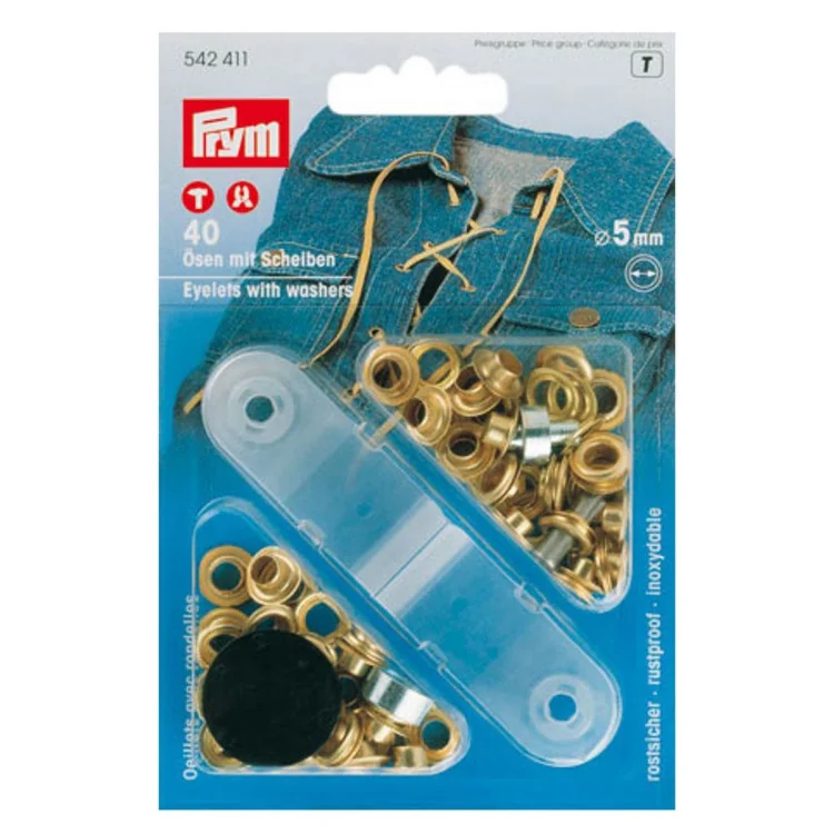 Œillets ronds Prym à sertir – 5 mm – Avec outil de pose – Lot de 40 Prym : mercerie couture et accessoires de qualité - 3