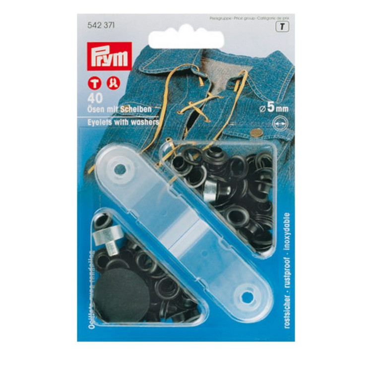 Oeillets à sertir avec outils de pose - Rond - 5mm - Prym ® Prym ® - Mercerie - 4 Oeillets à sertir avec outils de pose - Rond - 5mm - Prym ® Prym ® - Mercerie - 4