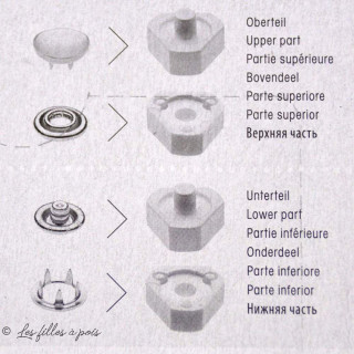 Bouton pression jersey ouverte dentée avec outil - 10mm - Prym ® Prym ® - Mercerie - 5