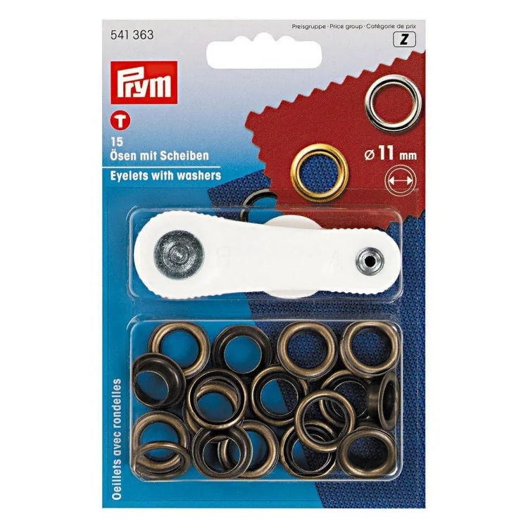Œillets ronds Prym à sertir – 11 mm – Avec outil de pose – Lot de 15 Prym : mercerie couture et accessoires de qualité - 2