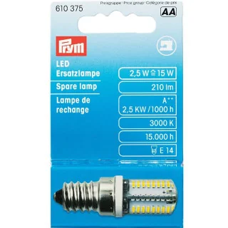 Ampoule LED E14 à vis pour machine à coudre – 2,5W – Remplacement Prym - 610375 Prym : mercerie couture et accessoires de qualit