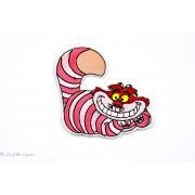 Ecusson chat Cheshire d'Alice aux Pays des Merveilles - Rose - Thermocollant  - 1