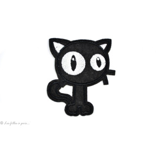 Écusson chat - Noir - Thermocollant  - 1