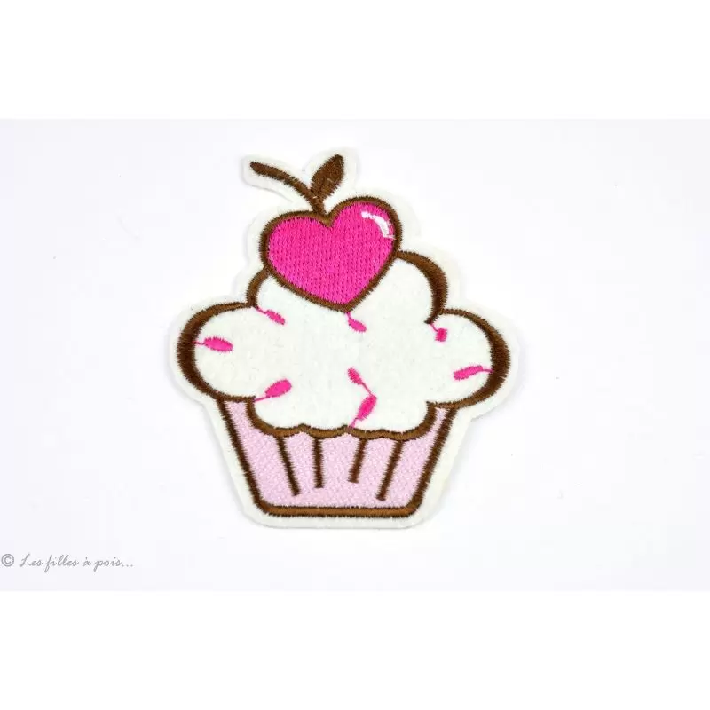 Écusson muffin - Rose - Thermocollant - 1