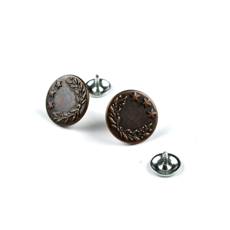 Bouton jeans métal - Cuivre - 17mm - Set de 2 Autres marques - Tissus et mercerie - 1 Bouton jeans métal - Cuivre - 17mm - Set de 2 Autres marques - Tissus et mercerie - 1