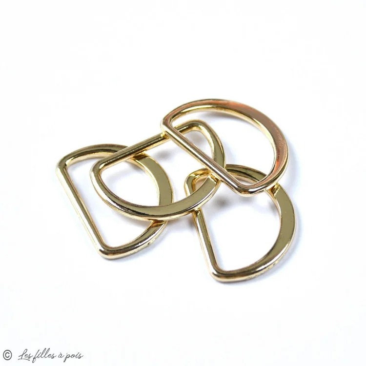 Etrier "D" doré clair – 25 mm ou 32 mm – Lot de 2 pièces Tissus et mercerie créative – Nos sélections sans marque - 1