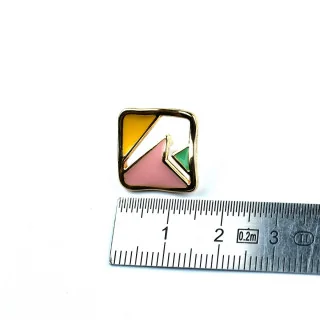 Bouton à queue métal doré - Carré - Multicolore - 15mm Tissus et mercerie créative – Nos sélections sans marque - 3