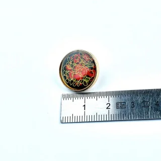 Bouton à queue rétro métal doré - Rond - Rouge - 18mm Tissus et mercerie créative – Nos sélections sans marque - 3