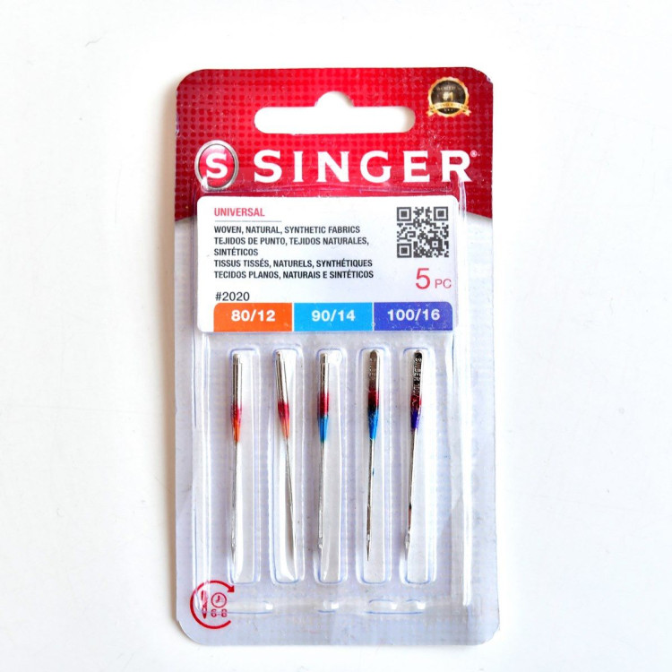 Juego de 5 agujas universales para máquina de coser - Singer 2020 Singer ® - Machines à coudre, à broder et à surjeter - 1 Juego de 5 agujas universales para máquina de coser - Singer 2020 Singer ® - Machines à coudre, à broder et à surjeter - 1