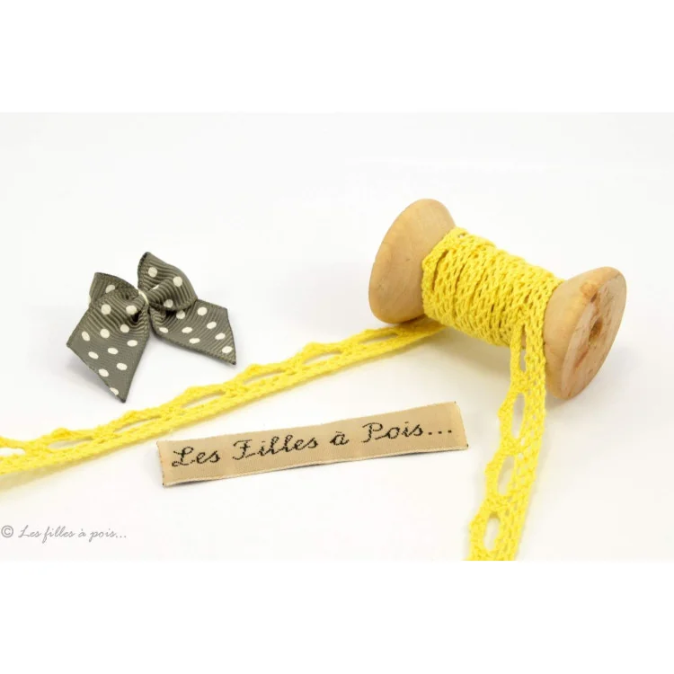 DESTOCK dentelle coton jaune - 10mm - 30m Tissus et mercerie créative – Nos sélections sans marque - 14