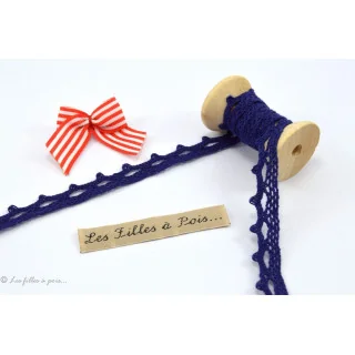 DESTOCK dentelle coton bleu - 10mm - 40m Tissus et mercerie créative – Nos sélections sans marque - 12