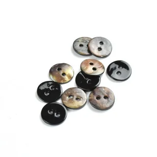 Bouton en nacre fin - Noir - 10mm - Lot de 10 Tissus et mercerie créative – Nos sélections sans marque - 1