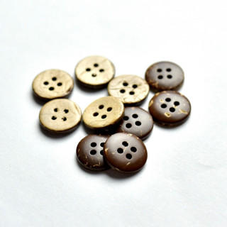 Bouton rond en bois coco - 12mm - Marron - Lot de 10 Autres marques - Tissus et mercerie - 1