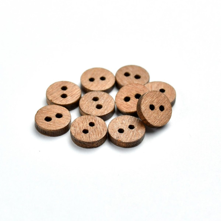 Bouton rond en bois vernis - 9mm - Marron - Lot de 10 Autres marques - Tissus et mercerie - 1 Bouton rond en bois vernis - 9mm - Marron - Lot de 10 Autres marques - Tissus et mercerie - 1