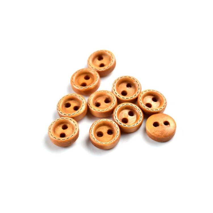 Bouton rond en bois vernis - 9mm - Naturel - Lot de 10 Autres marques - Tissus et mercerie - 1 Bouton rond en bois vernis - 9mm - Naturel - Lot de 10 Autres marques - Tissus et mercerie - 1
