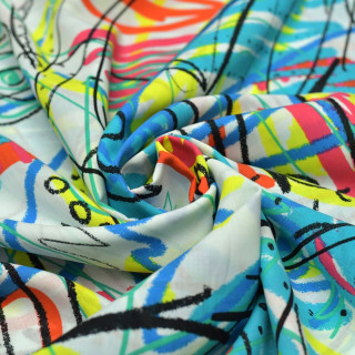 Tissu voile de popeline motif abstrait - Multicolore Autres marques - Tissus et mercerie - 2