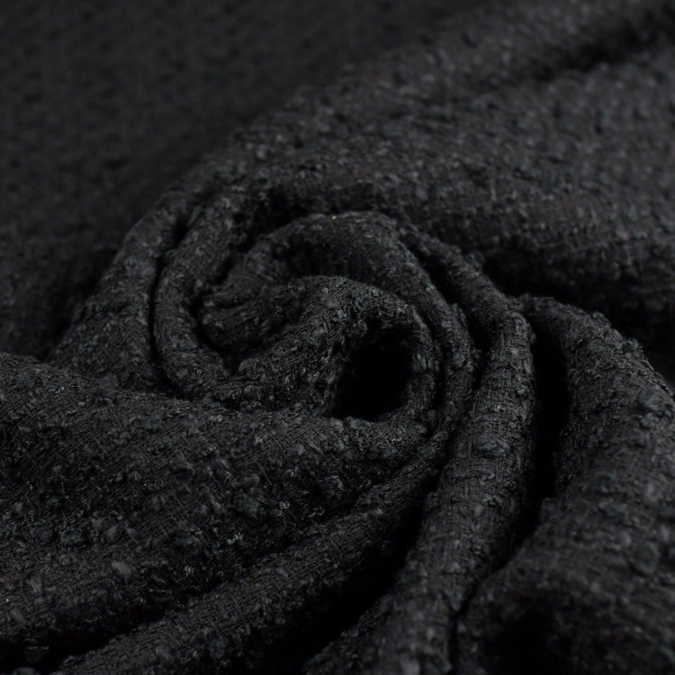 Tissu bouclette, noir | Tissus Hemmers