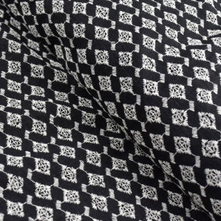 Tissu Lin viscose brodé ajouré - Noir Autres marques - Tissus et mercerie - 1