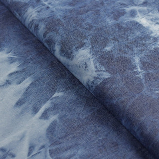 Tissu chambray denim motif tie dye - Bleu jean et blanc Autres marques - Tissus et mercerie - 1