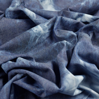 Tissu chambray denim motif tie dye - Bleu jean et blanc Autres marques - Tissus et mercerie - 3