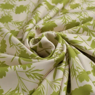 Tissu lycra maillot de bain fleurs "Zelenka" écru et vert - UFP50+ - Collections Klass - Les Filles à Pois Design Les Filles à 
