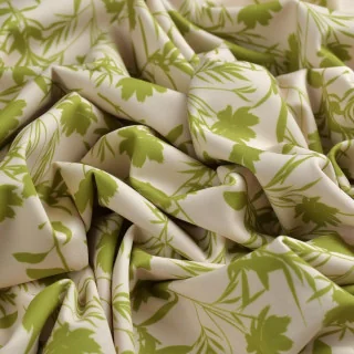 Tissu lycra maillot de bain fleurs "Zelenka" écru et vert - UFP50+ - Collections Klass - Les Filles à Pois Design Les Filles à 