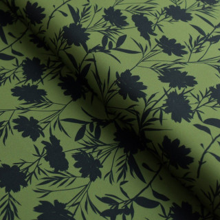 Tissu lycra motif fleurs collection "Klass" - Kaki et noir - Les Filles à Pois - UV50+ Les Filles à Pois - Design ® - Mercerie e