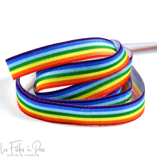 Biais élastique pré-plié motif arc-en-ciel "LGBT"- Multicolore Autres marques - Tissus et mercerie - 1