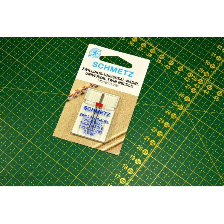 Aiguille universelle double machine à coudre - 3.0/90 - Schmetz Schmetz : aiguilles pour machines à coudre, broder et surjeter -