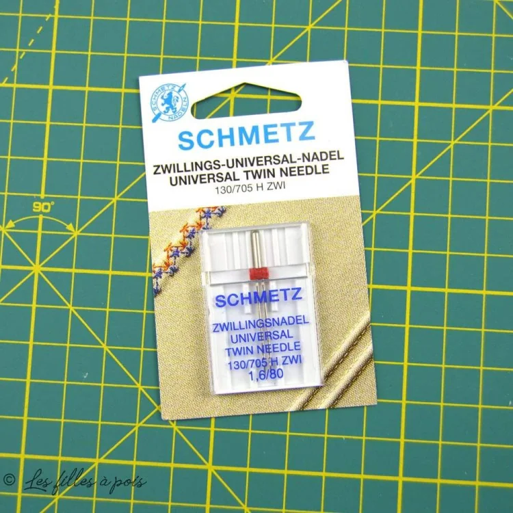 Aiguille universelle double machine à coudre - 1.6/80 - Schmetz Schmetz : aiguilles pour machines à coudre, broder et surjeter -