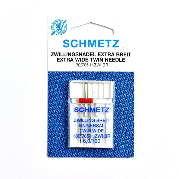 Aiguille universelle double machine à coudre - 6.0/100 - Schmetz Schmetz : aiguilles pour machines à coudre, broder et surjeter 