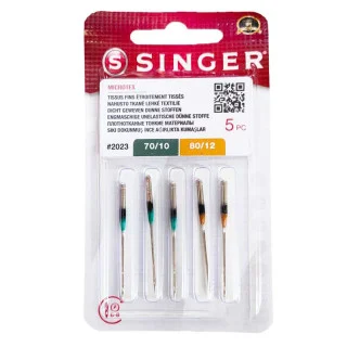Conjunto de 5 agulhas para máquinas de costura microtex - Singer 2023 Singer : machines à coudre, broder et surjeter emblématiqu
