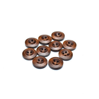 Bouton rond en bois vernis - 13mm - Marron - Lot de 10 Autres marques - Tissus et mercerie - 1